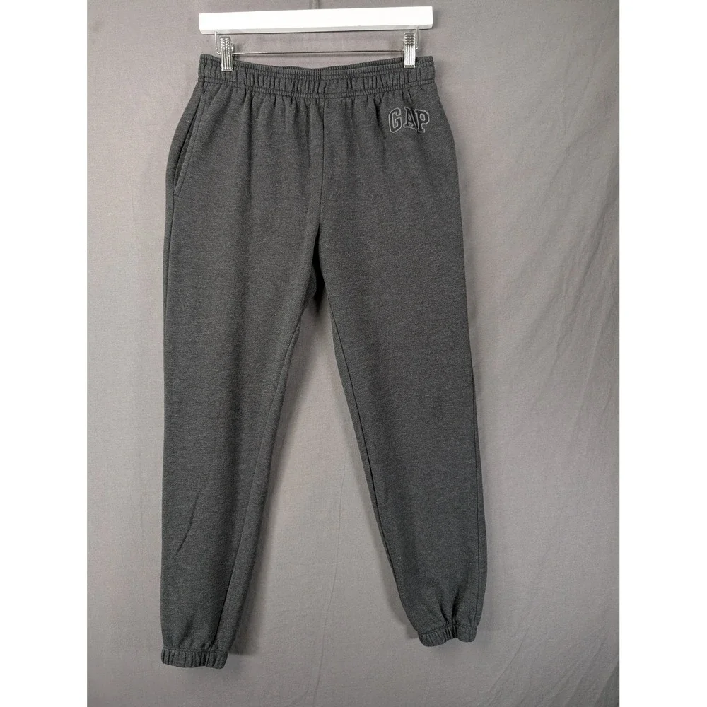 Gap Mens Charcoal Gray‎ Fleece Jogger Sweatpants Logo X-Small